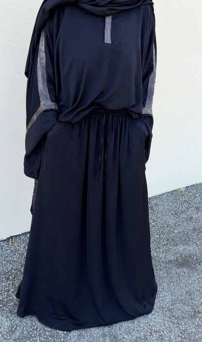 Jupe cloche Amara -Perle Noir
